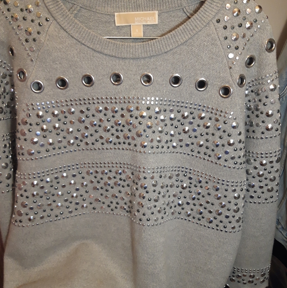Michael kors studded grey sweatshirt